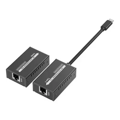 PremiumCord USB-C na HDMI extender přes patch kabel Cat5e/6/6a 4K@60Hz na 60m