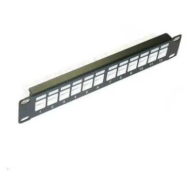 10" Patch panel XtendLan 12port, UTP, Cat6, krone, černý, PPO-12STP