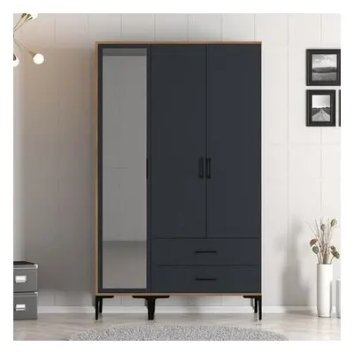 Hanah Home Wardrobe Kumsal RT - Walnut, Anthracite WalnutAnthracite