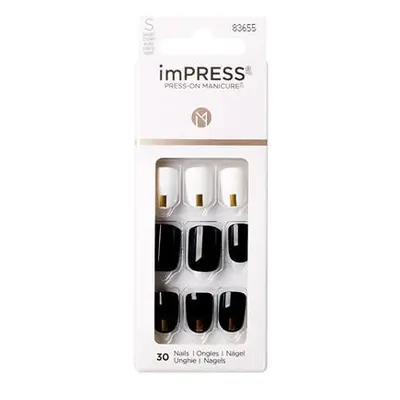 KISS Samolepící nehty imPRESS Nails Midnight Drive 30 ks