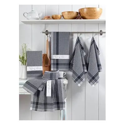 Hermia Wash Towel Set (10 Pieces) Pötikareli - Black BlackWhite