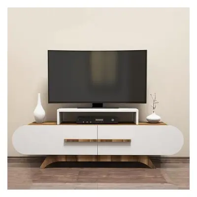 Hanah Home TV Stand Rose - Walnut, White WalnutWhite