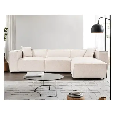 Atelier del Sofa Corner Sofa Lora (L1-O1-1R-POUFFE ) - Light Brown