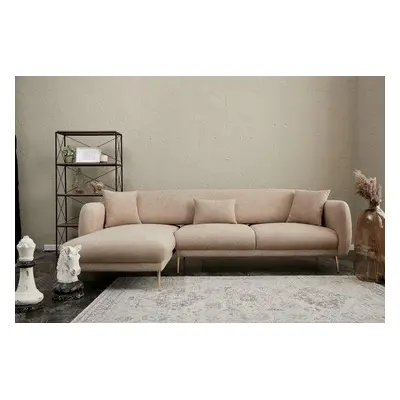 Atelier del Sofa Corner Sofa-Bed Simena Left - Beige BeigeGold