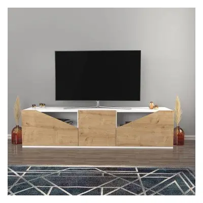 Hanah Home TV Stand Carson - White, Oak WhiteOak