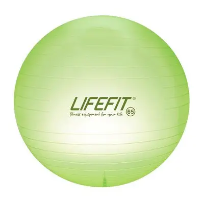 Gymnastický míč LIFEFIT TRANSPARENT 65 cm, sv. zelený