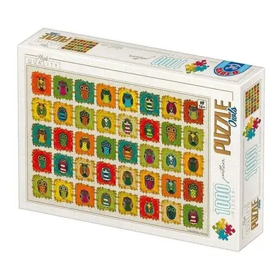 D-TOYS Puzzle Vzorník: Sovy 1000 dílků