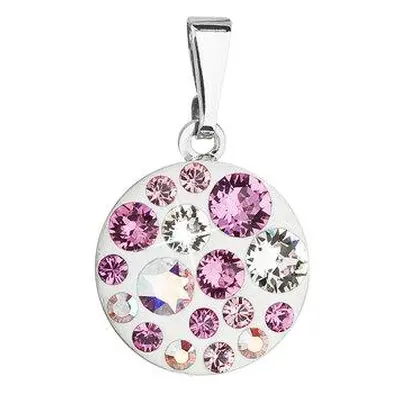 Evolution Group Přívěsek bižuterie se Swarovski krystaly růžový kulatý 54023.3 rose