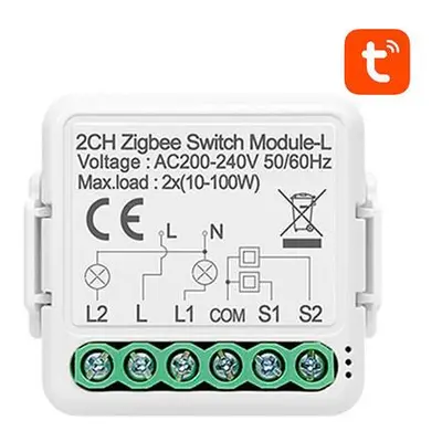 Modul chytrého spínače ZigBee Avatto N-LZWSM01-2 Neutrální TUYA