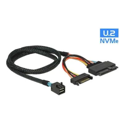 Delock Kabel SFF-8643 samec > U.2 SFF-8639 samec + napájecí konektor SATA 75 cm