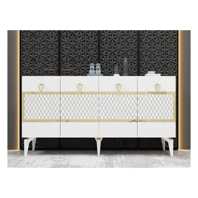 Hanah Home Console Ipek - White, Gold WhiteGold