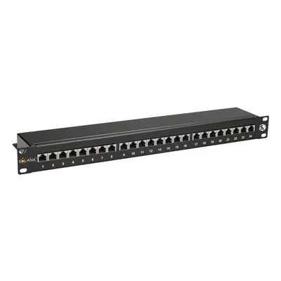 Solarix Patch panel 24 x RJ45 CAT5E STP černý 1U, SX24-5E-STP-BK