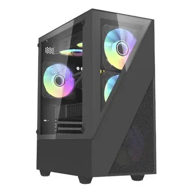 Aigo E330M computer case + 4 argb fans (black),