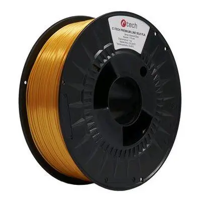 Tisková struna (filament) C-TECH PREMIUM LINE, Silk PLA, dopravní žlutá, RAL1023, 1,75mm, 1kg, 3