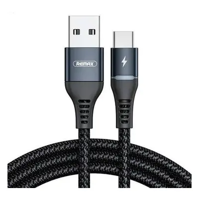 Kabel USB-C Remax Colorful Light, 1 m, 2,4 A (černý)