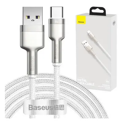 Kabel USB pro USB-C Baseus Cafule, 66 W, 2 m (bílý)