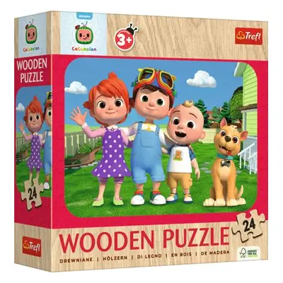 TREFL Dřevěné puzzle Cocomelon: Veselý Cocomelon 24 dílků