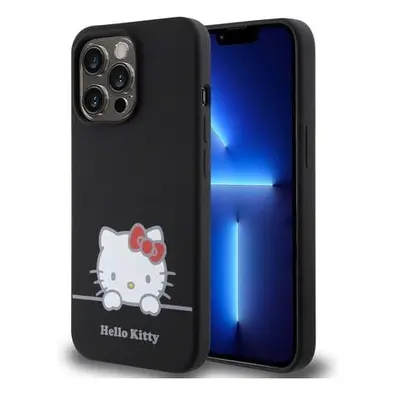 Hello Kitty Liquid Silicone Daydreaming Logo Zadní Kryt pro iPhone 13 Pro Black