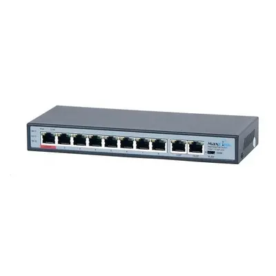 MaxLink PoE switch PSBT-10-8P-250 (náhrada za PSAT-10-8P-250), 10x LAN/8x PoE 250m, 802.3af/at/b