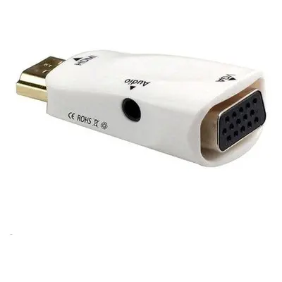 PremiumCord převodník HDMI na VGA + audio, bílý