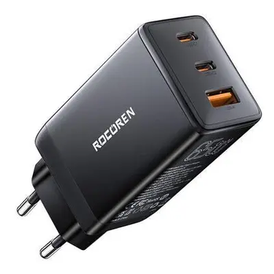 Rychlonabíječka Rocoren GaN Pro 65W, 2x USB-C, USB (černá)