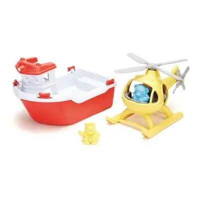 Green Toys Záchranná loď s helikoptérou