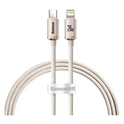 Kabel USB-C do iP Baseus Crystal Shine, 20W, 1.2m (różowy)