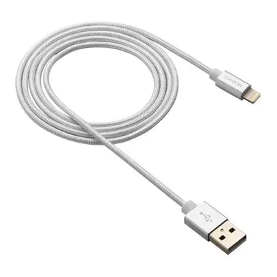 CANYON nabíjecí kabel Lightning MFI-3, opletený, Apple certifikát, délka 1m, perleťově bílá