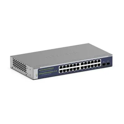 Netgear 24-Port Gigabit Ethernet Smart Switch with 2 SFP Ports - GS724Tv6, GS724T-600EUS