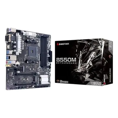 BIOSTAR B550MX/E Pro, AM4, B550 chipset, 4x DIMM DDR4 4400, PCI-E 16x 1x Gen4, 1x Gen3, 2x M.2, 