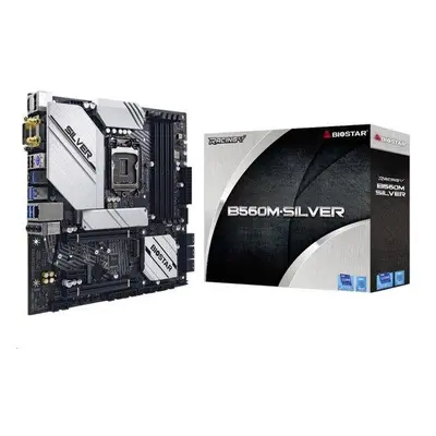 BIOSTAR B560M-SILVER, LGA 1200, Intel B560, 4xDDR4, HDMI/DVI-D/DP, 2xPCI-E x16, 1xPCI-E x1, 6xSA