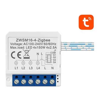 Chytrý spínací modul ZigBee Avatto ZWSM16-W4 TUYA