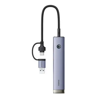 Rozbočovač 4v1 Baseus UltraJoy USB-A&USB-C na 4xUSB3.0+USB-C (šedý),