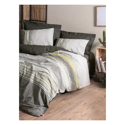 L'essentiel Maison Ranforce Double Quilt Cover Set Taron - Mink MinkDark GreyYellow