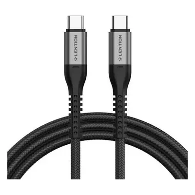 Kabel USB-C na USB-C Lention 60W, 2 m (černý)