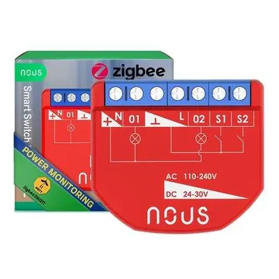 Nous B3Z ZigBee Smart Spínací Modul (2 kanály, měření spotřeby)