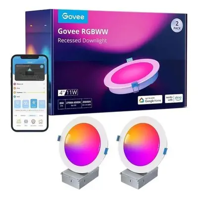 Govee podhledové LED světlo RGBWW Smart, 2ks bílé