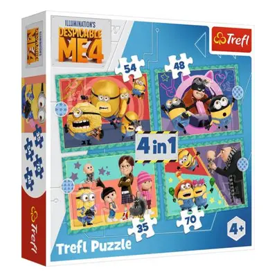 TREFL Puzzle Já, padouch 4: Šílení Mimoni 4v1 (35,48,54,70 dílků)