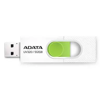 ADATA Flash Disk 512GB UV320, USB 3.2, bílo-zelená, AUV320-512G-RWHGN