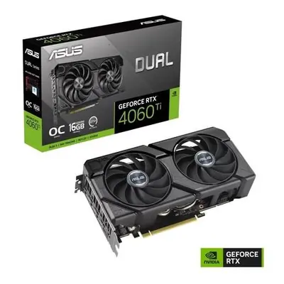 ASUS VGA NVIDIA GeForce RTX 4060 Ti DUAL OC 16G EVO, 16G GDDR6, 3xDP, 1xHDMI, 90YV0JH8-M0NA00