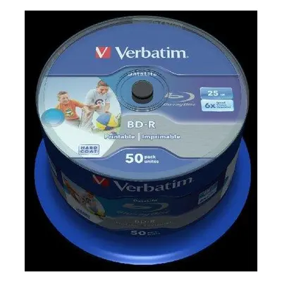 VERBATIM BD-R SL DataLife 25GB, 6x, printable, spindle 50 ks, 43812