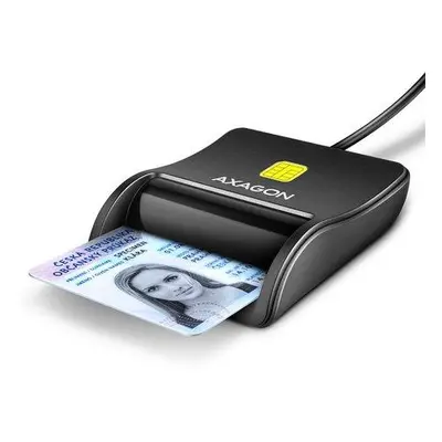 AXAGON CRE-SM3N, USB-A FlatReader čtečka kontaktních karet Smart card (eObčanka), kabel 1.3m, CR