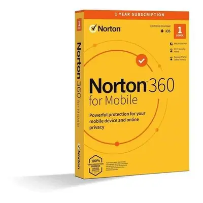 NORTON 360 MOBILE 1 uživatel pro 1 zařízení na 1 rok ESD, 21426893