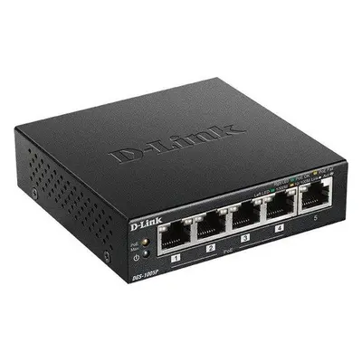 D-Link DGS-1005P 5-Port Desktop Gigabit PoE+ Switch, DGS-1005P