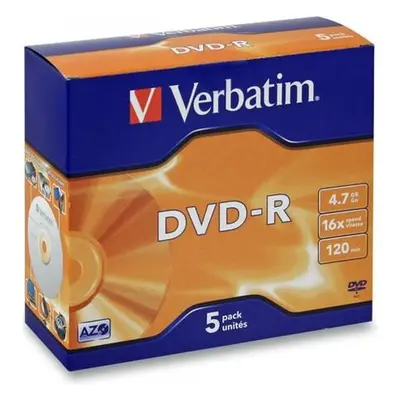 VERBATIM DVD-R 4,7GB/ 16x/ jewel/ 5pack, 43519