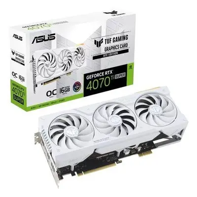 ASUS VGA NVIDIA GeForce RTX 4070 Ti SUPER TUF GAMING BTF WHITE OC 16G, 16G GDDR6X, 3xDP, 2xHDMI,