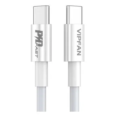 Kabel USB-C na USB-C VFAN P02, 1 m (bílý)