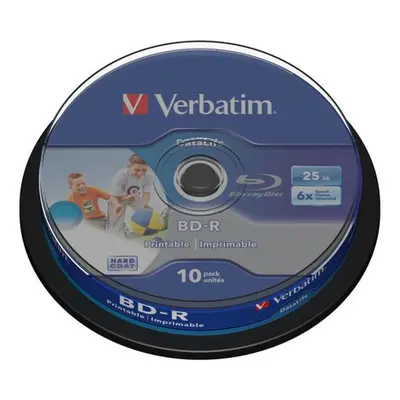 VERBATIM BD-R Blu-Ray 25GB/ 6x/ HTL WIDE printable/ 10pack/ spindle, 43804