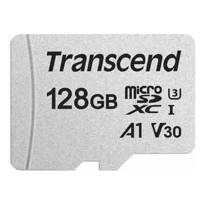 Transcend 128GB microSDXC 300S UHS-I U3 V30 A1 3D TLC (Class 10) paměťová karta (s adaptérem), 9