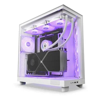 NZXT skříň H6 Flow RGB dvoukomorová / MidT / 3x120mm RGB fan / 2xUSB 3.2 / USB-C / prosklená / b